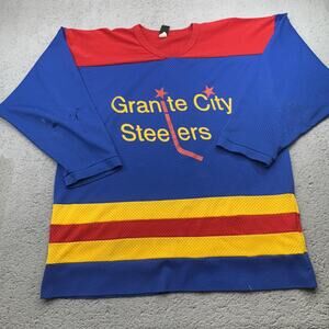 VINTAGE Granite City Steelers Jersey Mens XL Hockey Custom‎ Beeman 90s Illinois